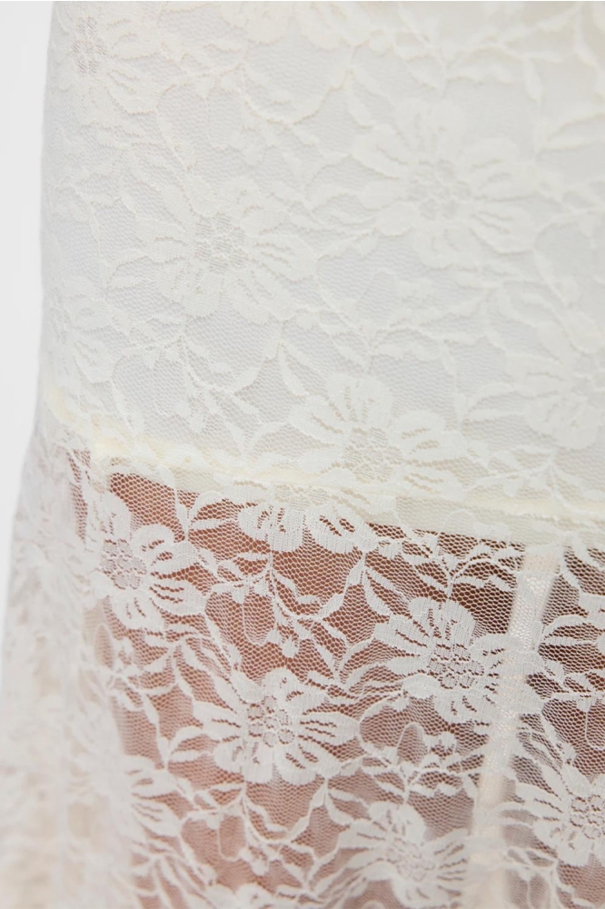 VMOLLIE HW LONG LACE SKIRT JRS EXP 10337965 Antique White